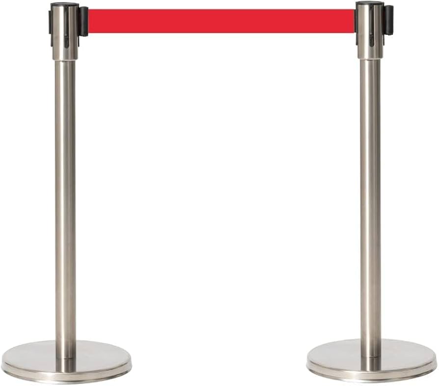 Amazon.co.jp: ベルトパーテーション 2本セット シルバーポール