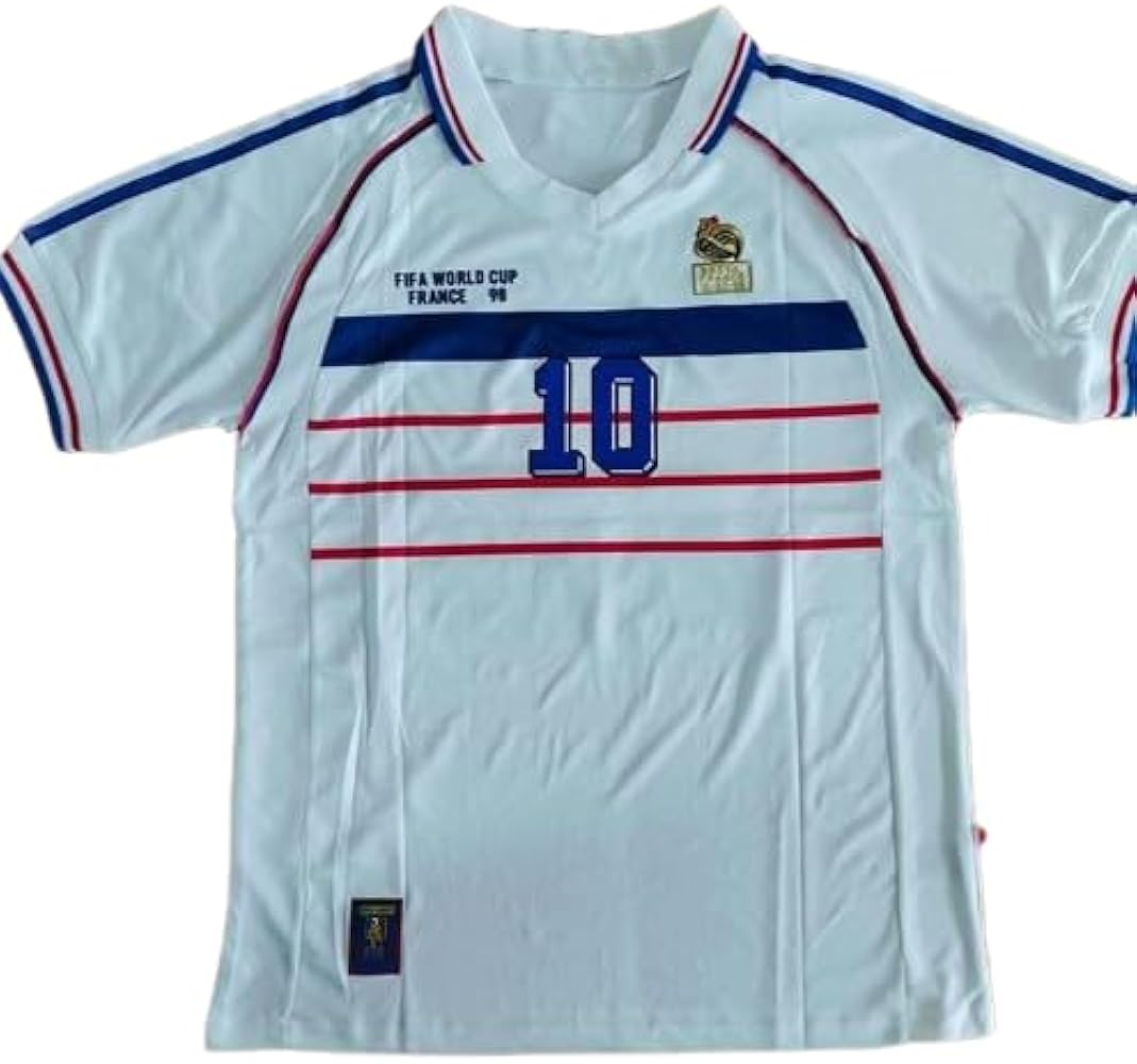 Amazon.com : Zidane Retro Jersey Maillot 1998 White Color (S