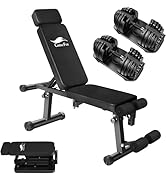 Amazon | CuteeFox 商品 トレーニングベンチ＋可変式 ダンベル 24KG