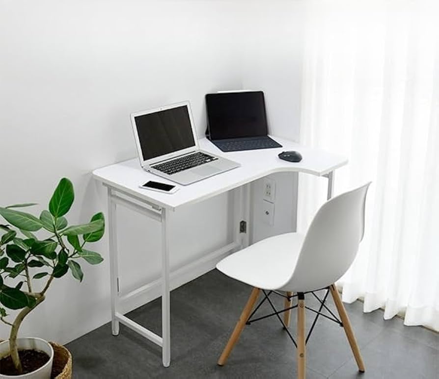 Amazon | 折りたたみテーブル L字 組み立て不要 (幅90 奥行60 高さ70