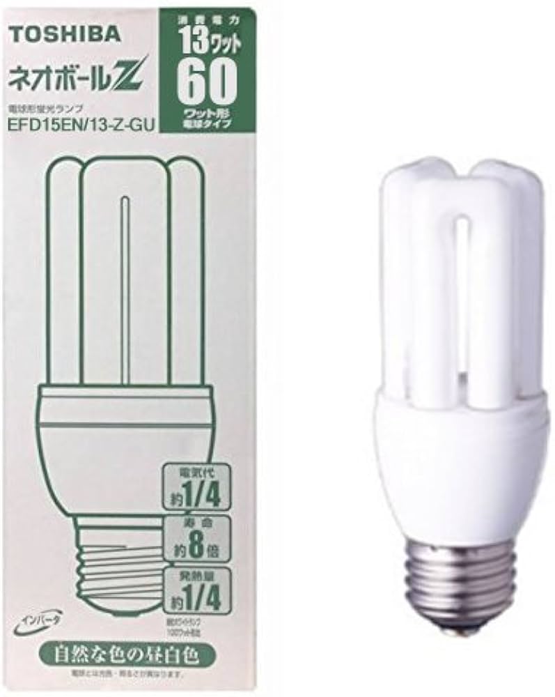 Amazon | TOSHIBA ネオボールZ 電球形蛍光ランプ 60ワット形 昼白色