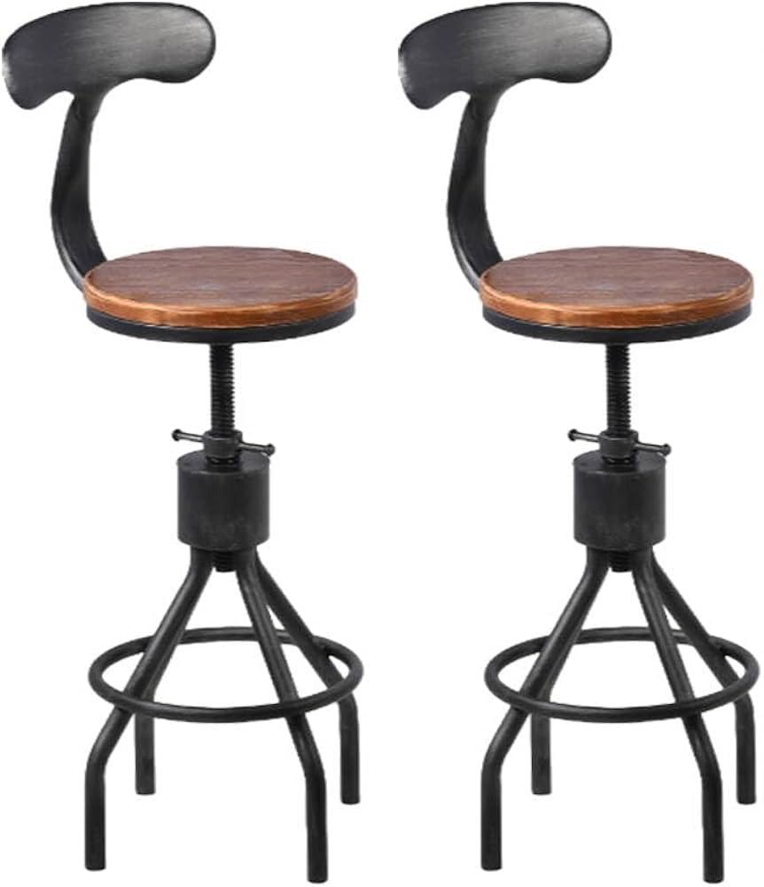Amazon.com: Set of 2 Vintage Bar Stool- Industrial Swivel Kitchen