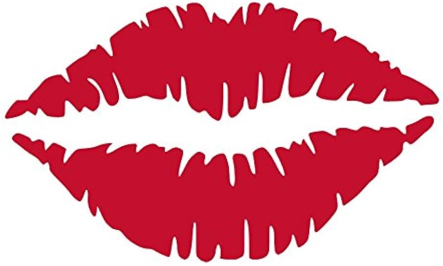 Amazon.com - KISS Mark Lips Vinyl Sticker Decals (Pack of 2) for
