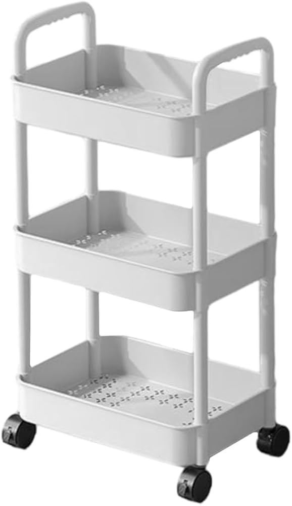 Amazon.co.jp: キッチンラック 3段 キャスター付きワゴン プラスチック