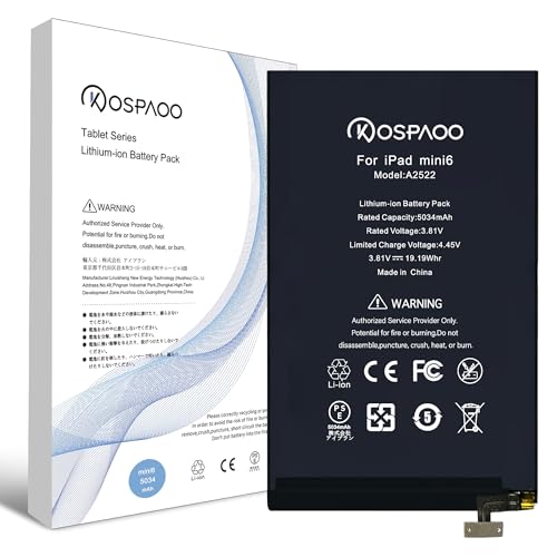 Amazon.co.jp: KOSPAOO for iPad mini6 バッテリー 第6世代 互換 A2522