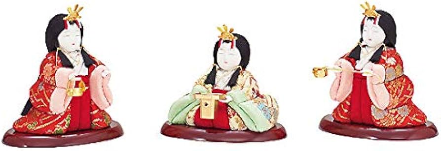 Amazon | 雛人形 おしゃれ 三人官女 単品 3人 木目込 一秀 ひな人形
