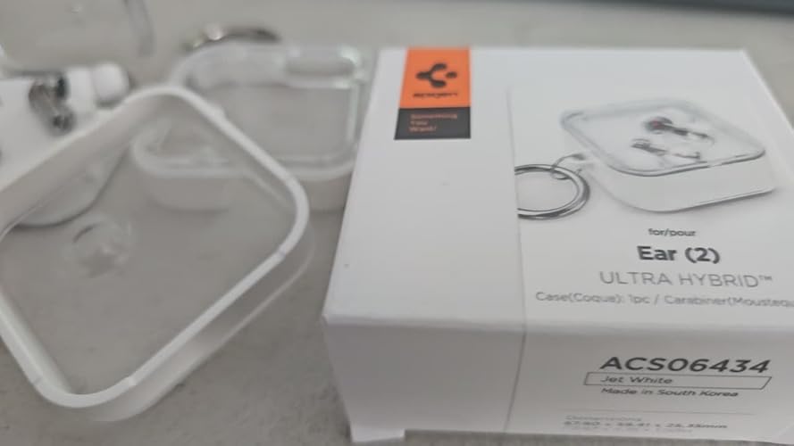 Amazon.co.jp: Spigen Nothing Ear (2) ケース クリア カラビナ付き