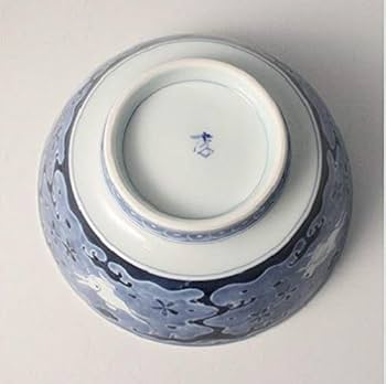 Amazon｜有田焼 李荘窯 「 究極の ラーメン鉢 」 墨弾き波兎 直径約18