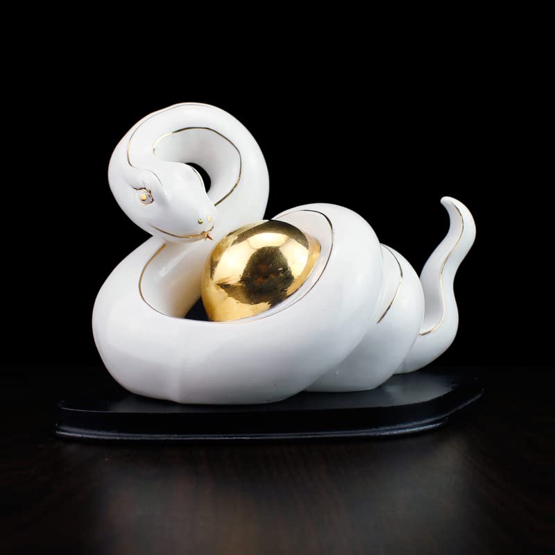 Amazon.co.jp: 白へび ヘビ 白蛇 巳年 置物 縁起物 風水グッズ 風水 蛇