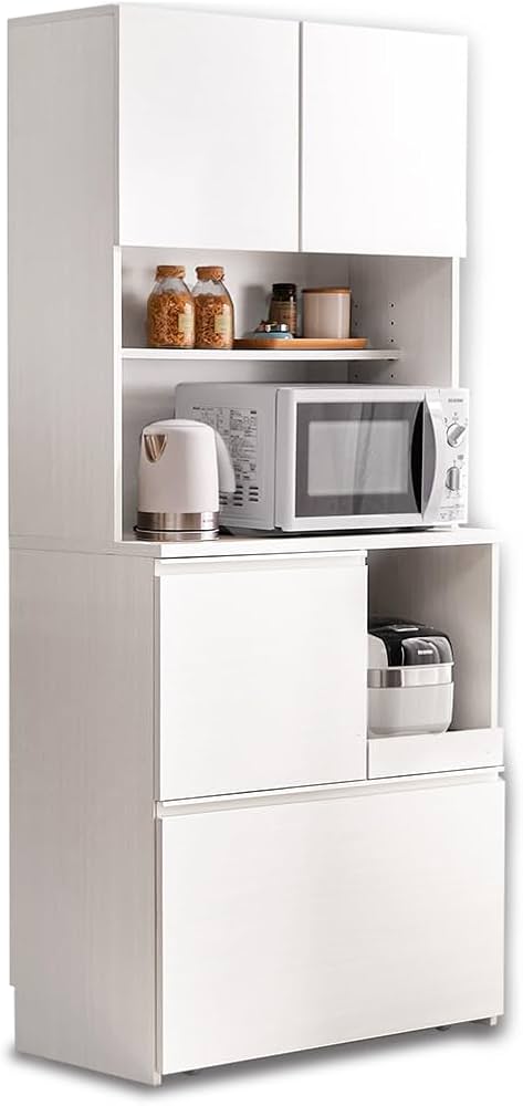 Amazon｜【幅79奥行41コンセント2口】アイリスオーヤマ キッチンラック