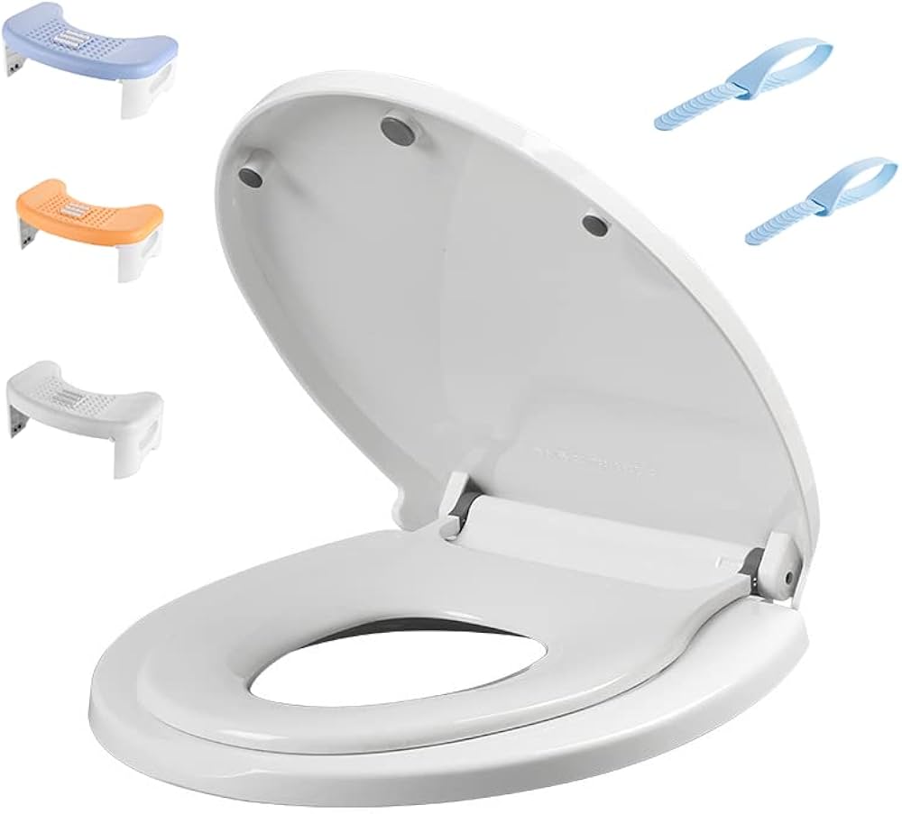 Amazon.co.jp: 普通便座 前丸便座 成人便座と補助便座一体 大人子供