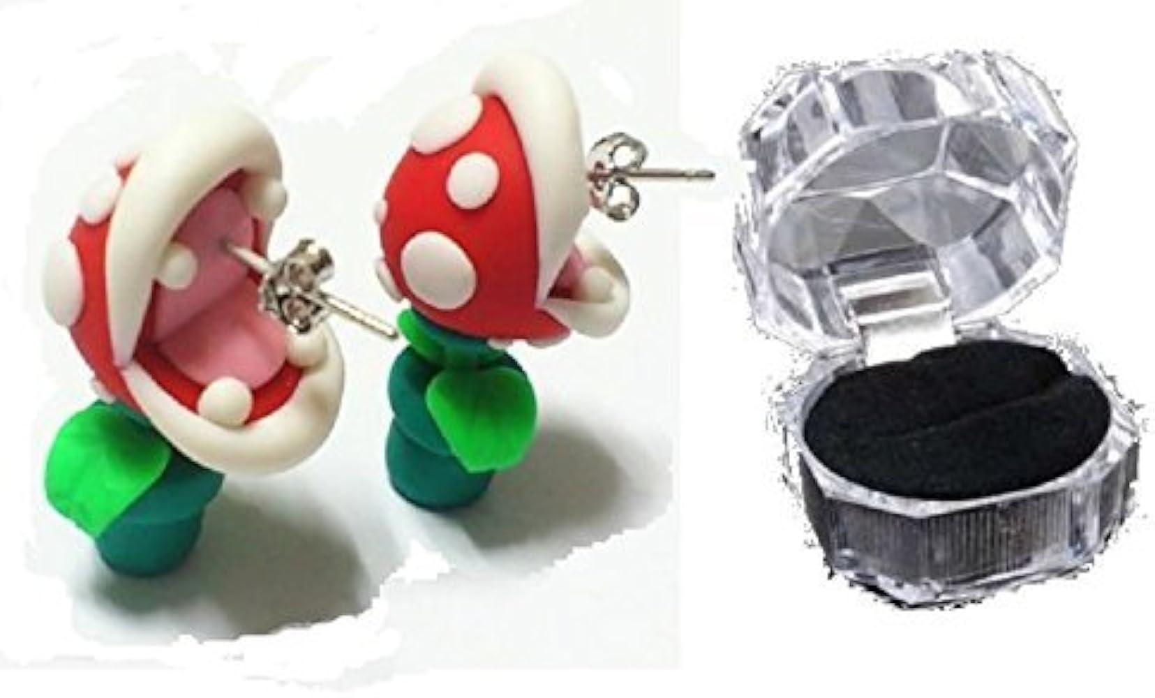 Amazon.co.jp: スーパー マリオ パックンフラワー ピアス & ケース