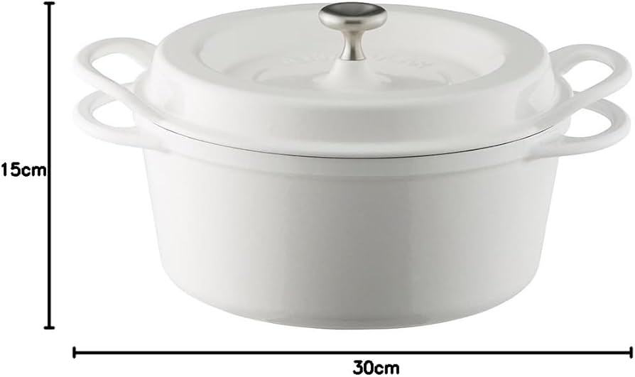 Amazon｜バーミキュラ 鋳物ホーロー鍋 22cm パールホワイト 無水調理