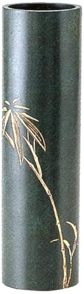 Amazon.co.jp: 花瓶 丸寸胴 竹 銅製・青銅ムラ色 径6×高さ23cm 化粧箱