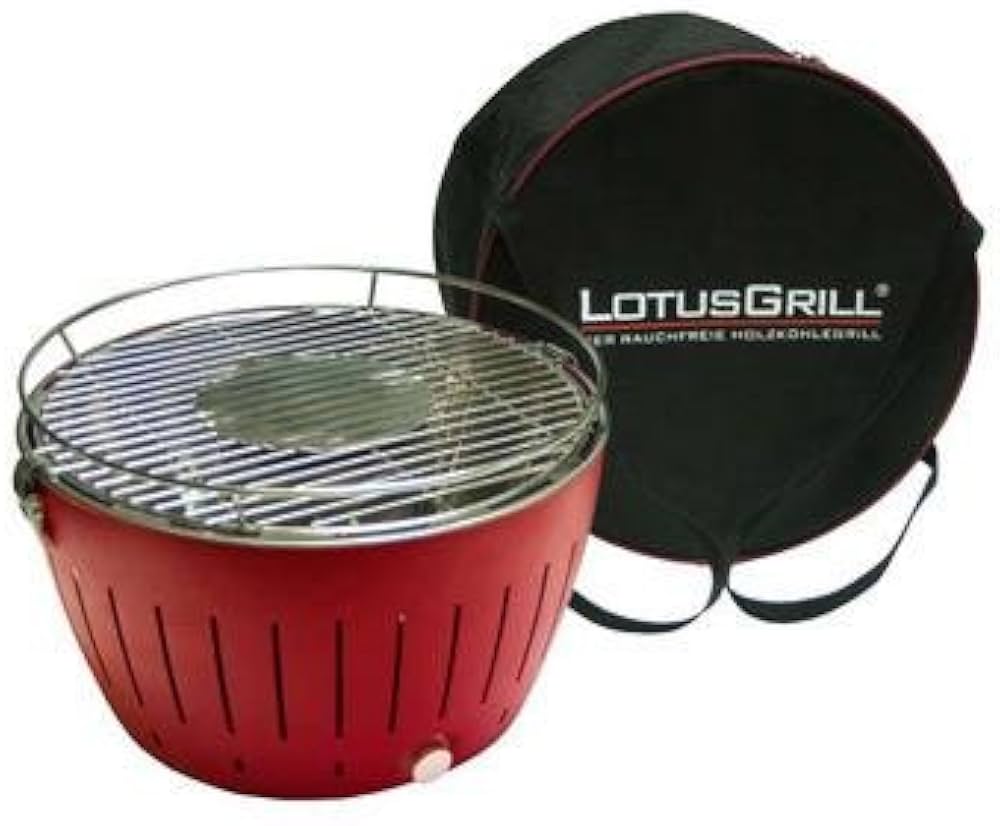Amazon | 無煙炭火バーベキューコンロ ロータスグリル レッド