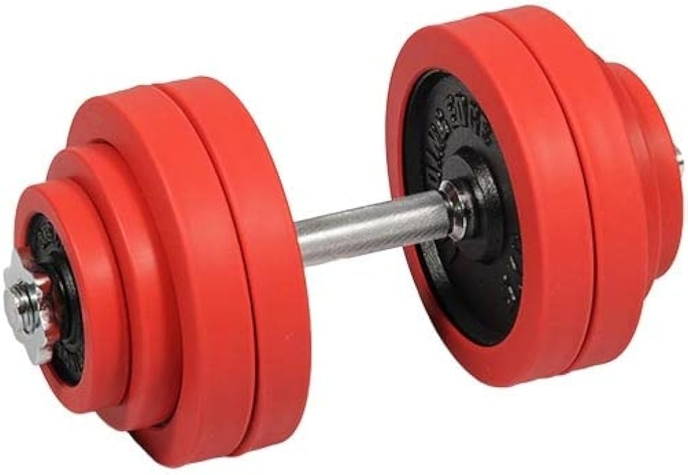 Amazon | [リーディングエッジ] ラバーダンベル 30kg 単品 レッド LE