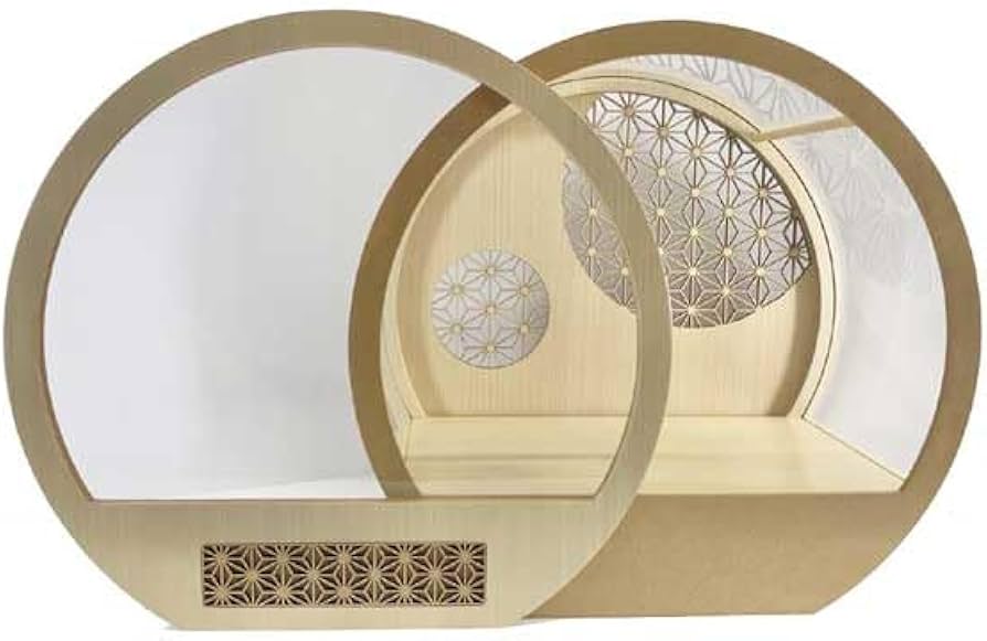 Amazon.co.jp: 飾り台のみ 6283-30 麻の葉レーザー彫刻 丸型前開き