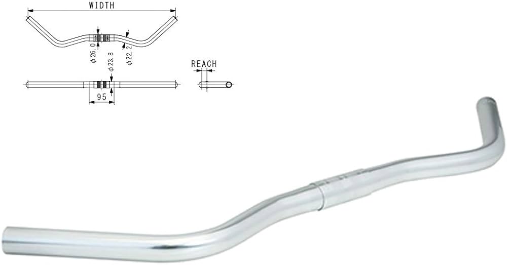 Amazon | NITTO(日東) B2522AA 570 φ26.0 SILVER 570 ハンドルバー