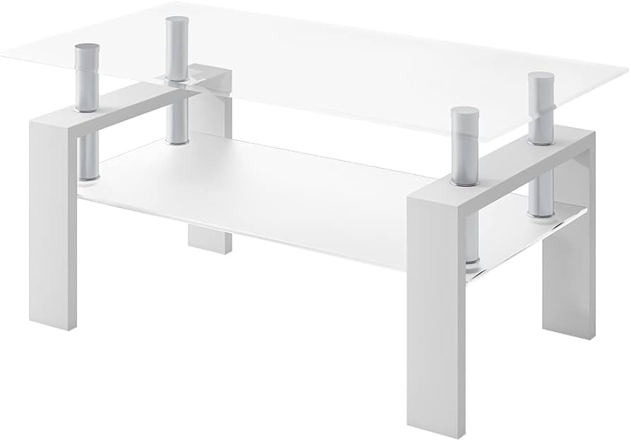 Amazon｜(OSJ)ガラステーブル コーヒーテーブル 幅88cm 強化ガラス天板