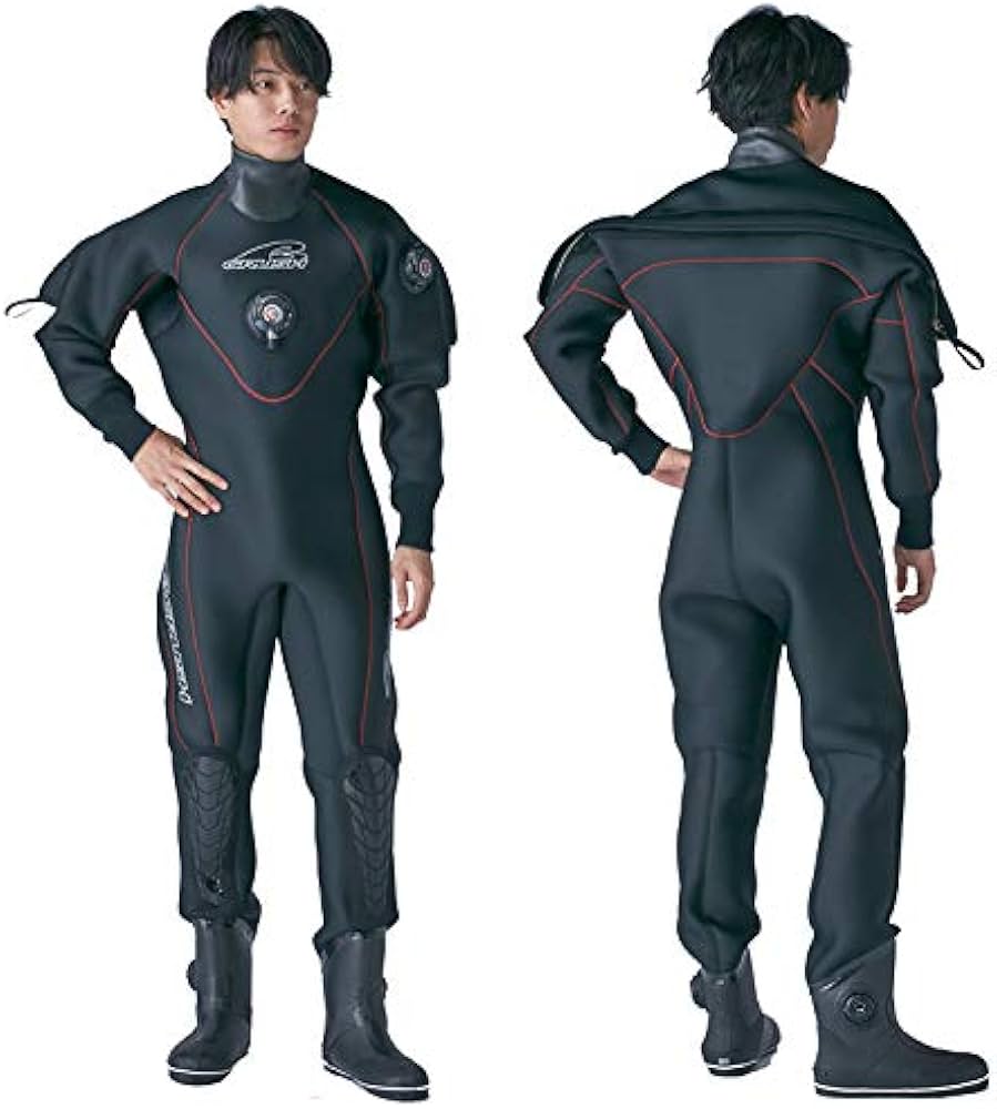 Amazon | GRUSHドライスーツ メンズ DRY SUITS BK x RDステッチ XXL