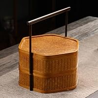 Amazon | お弁当箱 2段 竹弁当箱 ランチボックス 天然木 竹製蓋 籐