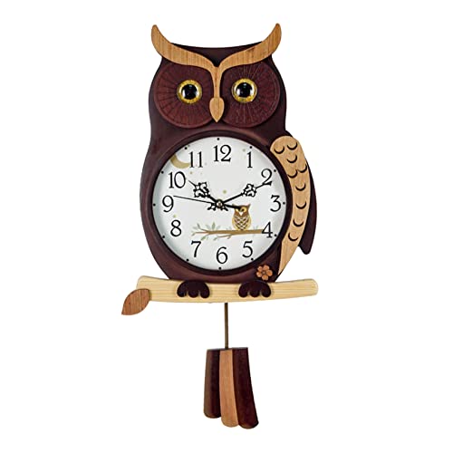 Amazon.co.jp: 振り子時計 フクロウ 壁掛け時計 木製 ふくろう 可愛い