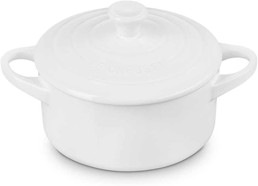 Amazon.com: Le Creuset Stoneware Mini Round Cocotte, 14 oz., White