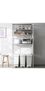 Amazon.co.jp: RASIK レンジラック ゴミ箱上収納タイプ キッチン 収納