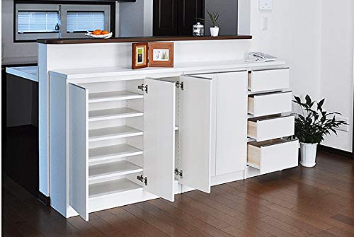 Amazon｜日本製 完成品 カウンター下収納DX 奥行25 高さ87cm （90幅 扉