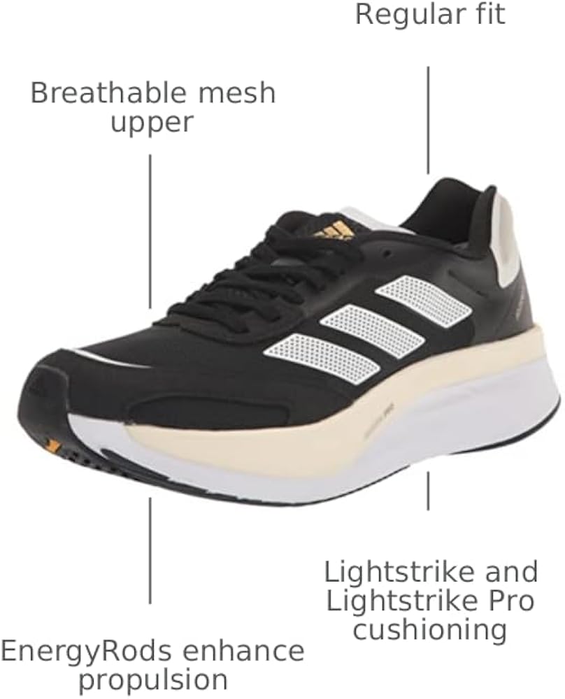 Amazon.com | Adidas Mens Adizero Boston 10 Black/White/Gold