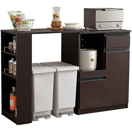 キッチンボード 食器棚 レンジ台 ダークブラウン」の人気商品一覧