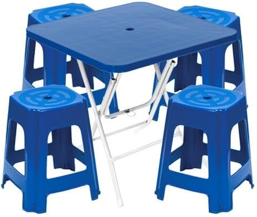 Amazon.co.jp: 韓国屋台 テーブル テーブル 1個/椅子4個 セット [並行
