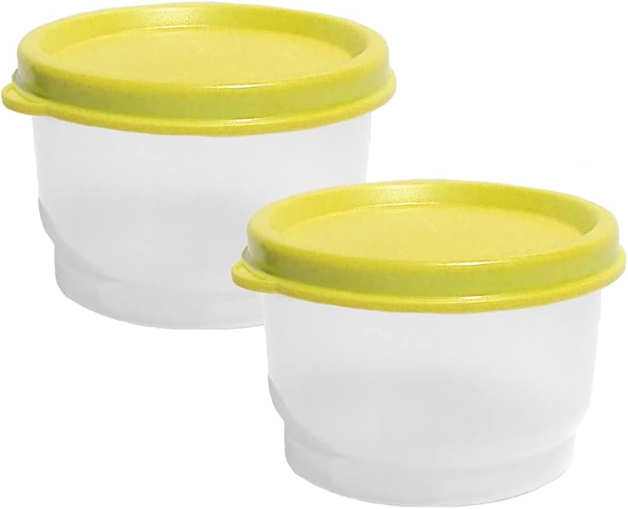 Amazon.com: Tupperware 4 Ounce Snack Cups Set of 2 with Yellow
