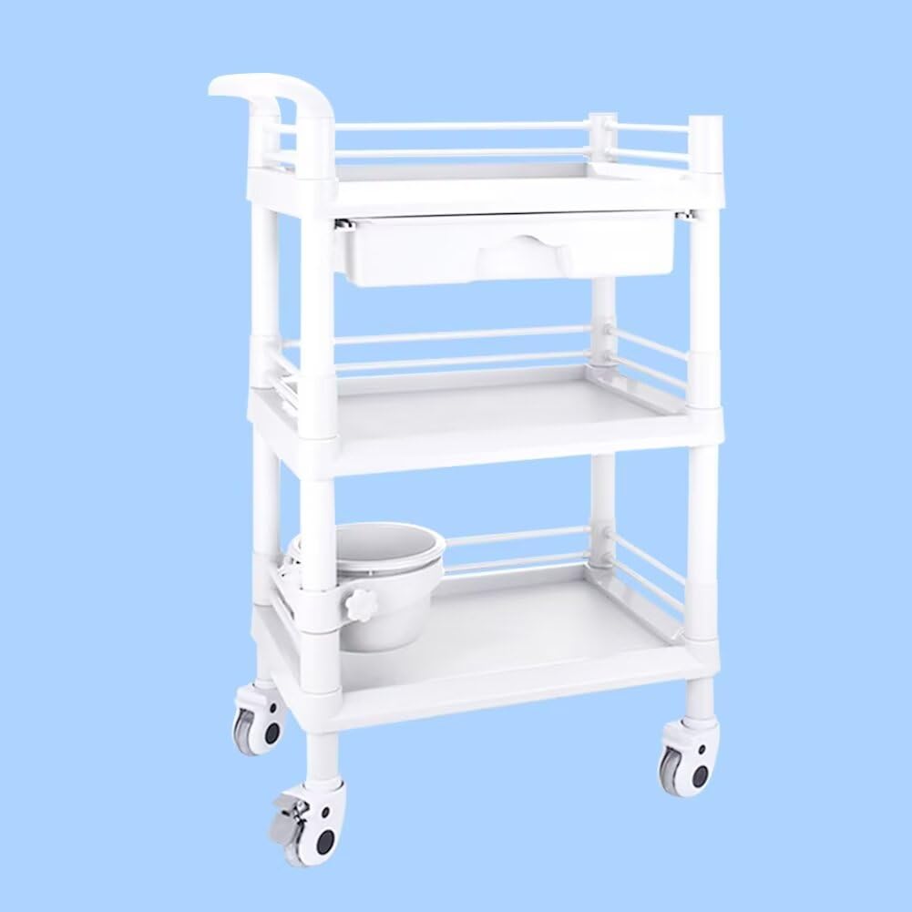 Amazon.co.jp: Tappros 医療用ワゴン 医療用トロリー 3段 Sサイズ ABS