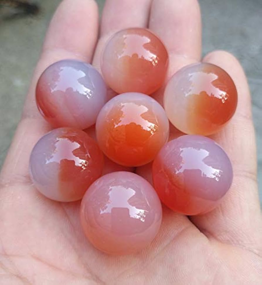 Amazon.co.jp: 天然瑪瑙 アゲート メノウ 瑪瑙 めのう 丸玉 約20mm 穴