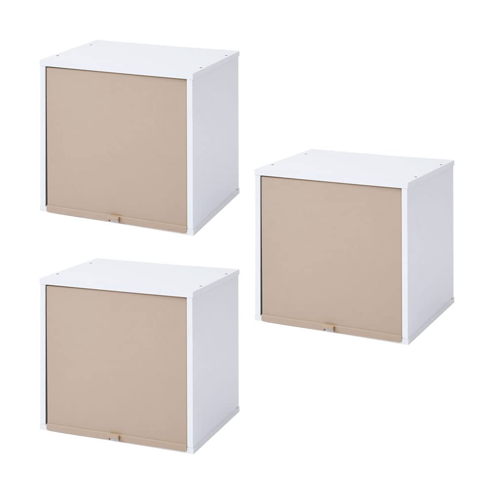 Amazon｜SemiSta 3個セット 鏡面 扉付き キューブボックスα (棚なし