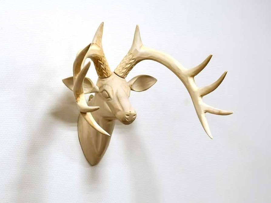 Amazon.co.jp: ウッド アニマル ヘッド Deer シカ 鹿 動物 ウォール