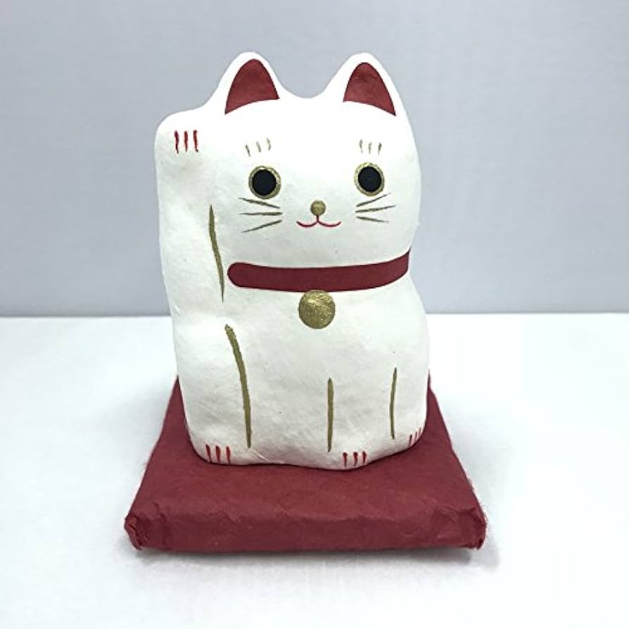 Amazon.co.jp: はりこーシカ 招き猫 白【張り子】【張子】【白猫】【5