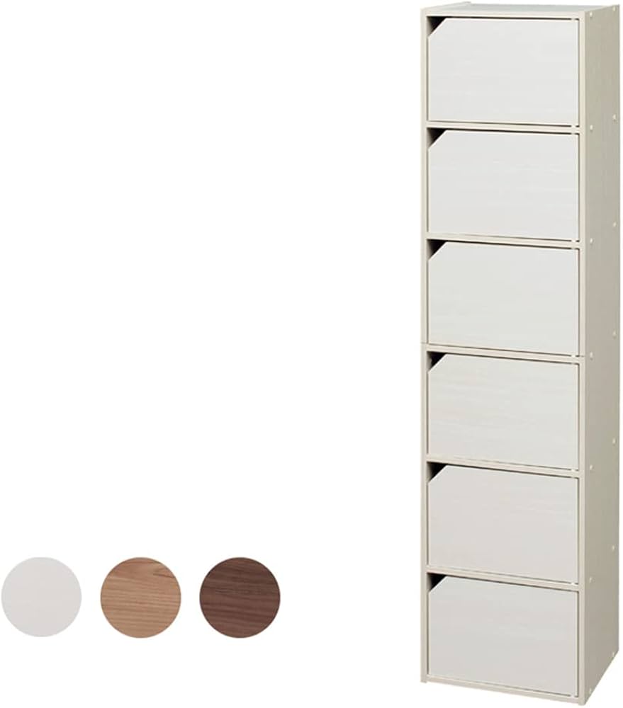 Amazon｜カラーボックス 6段 扉付きカラーボックス 扉 本棚 モジュール