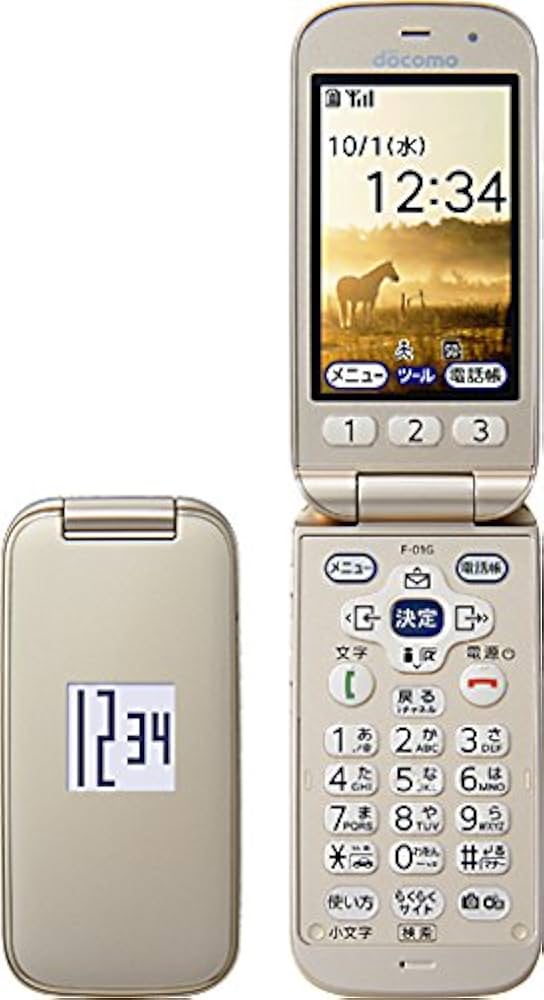 Amazon | らくらくホンベーシック4 docomo F-01G ゴールド | 富士通