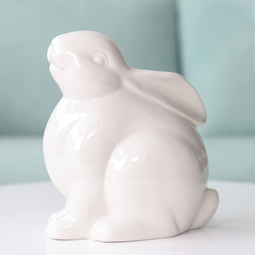 Amazon.co.jp: うさぎの置物 ラビット 陶器 セラミック インテリア