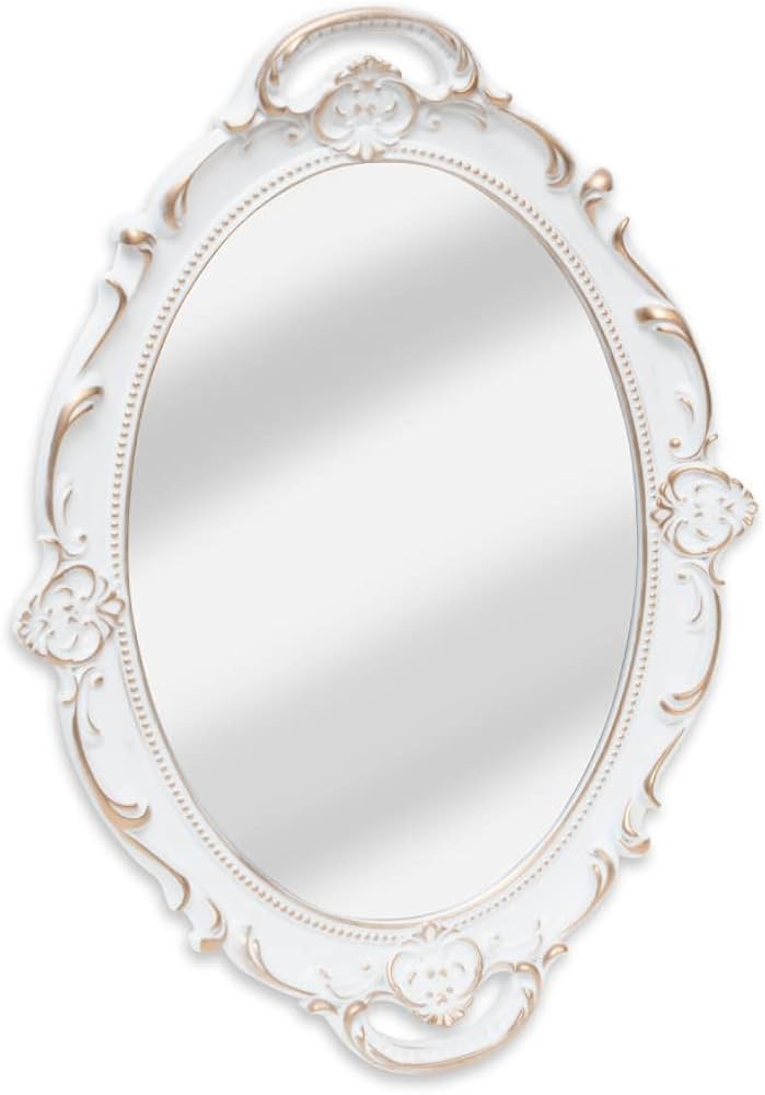 Amazon.co.jp: A-ITEM アンティーク鏡 ブロンズ ホワイト 壁掛け