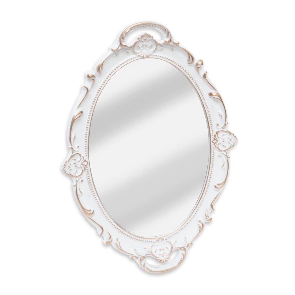 Amazon.co.jp: A-ITEM アンティーク鏡 ブロンズ ホワイト 壁掛け