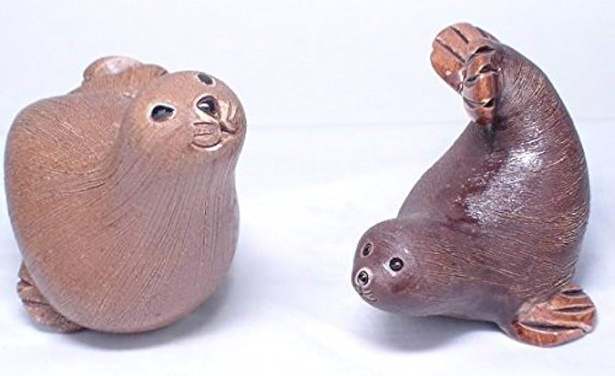 Amazon.co.jp: リンコナダ オットセイ 25 陶器 動物 置物 アザラシ