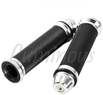 Amazon | アルミ製 ハンドル グリップ 22.2mm バーエンド 一体型 銀