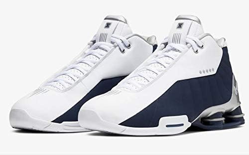 Tênis de basquete masculino Nike Shox BB4, White/Metallic Silver