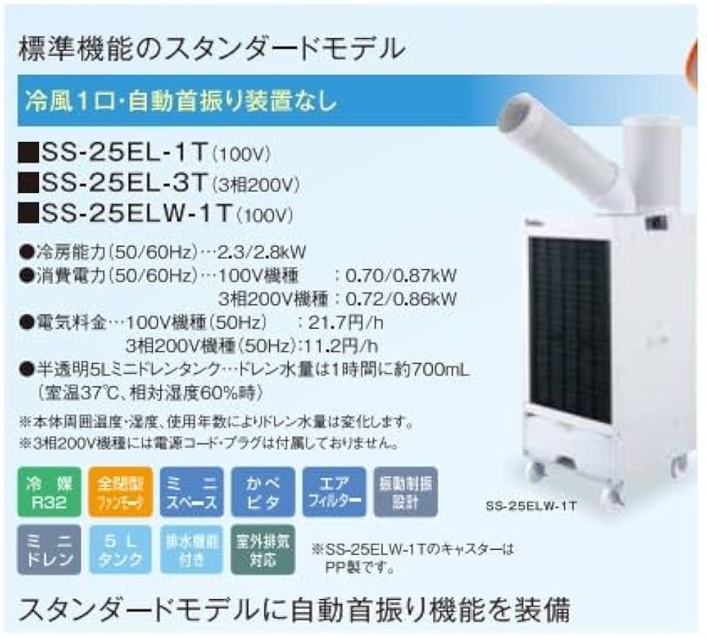 Amazon | スイデン(Suiden) スポットエアコン【環境型】1口 首振りなし