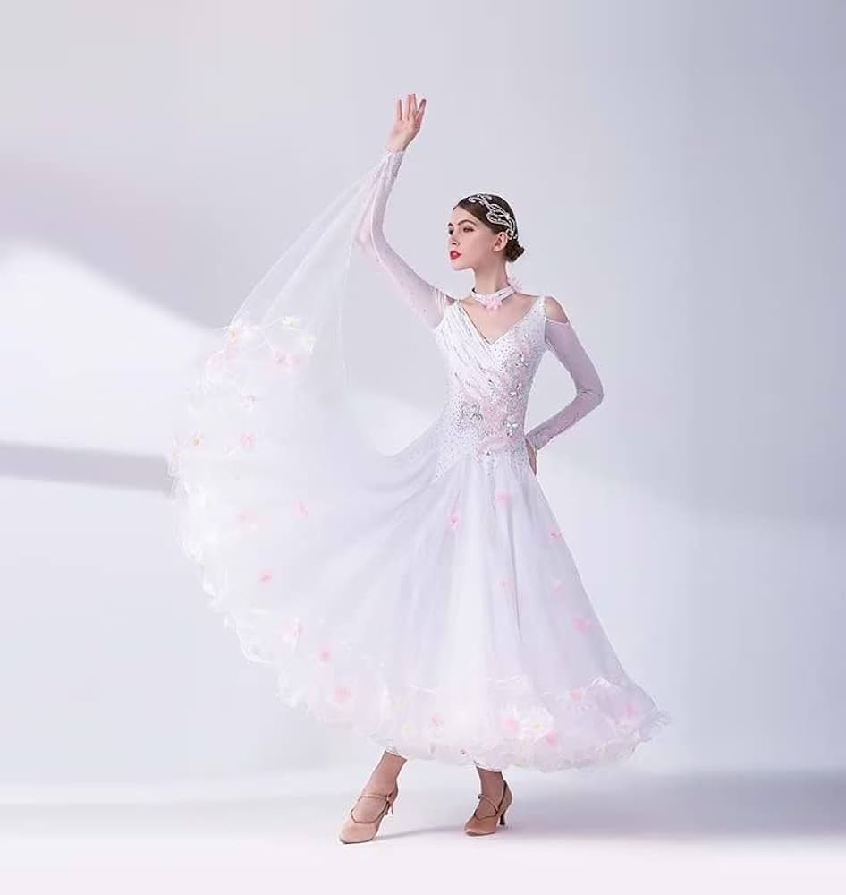 Amazon.co.jp: モダンドレス ワンピース 社交ダンス ステージ衣装