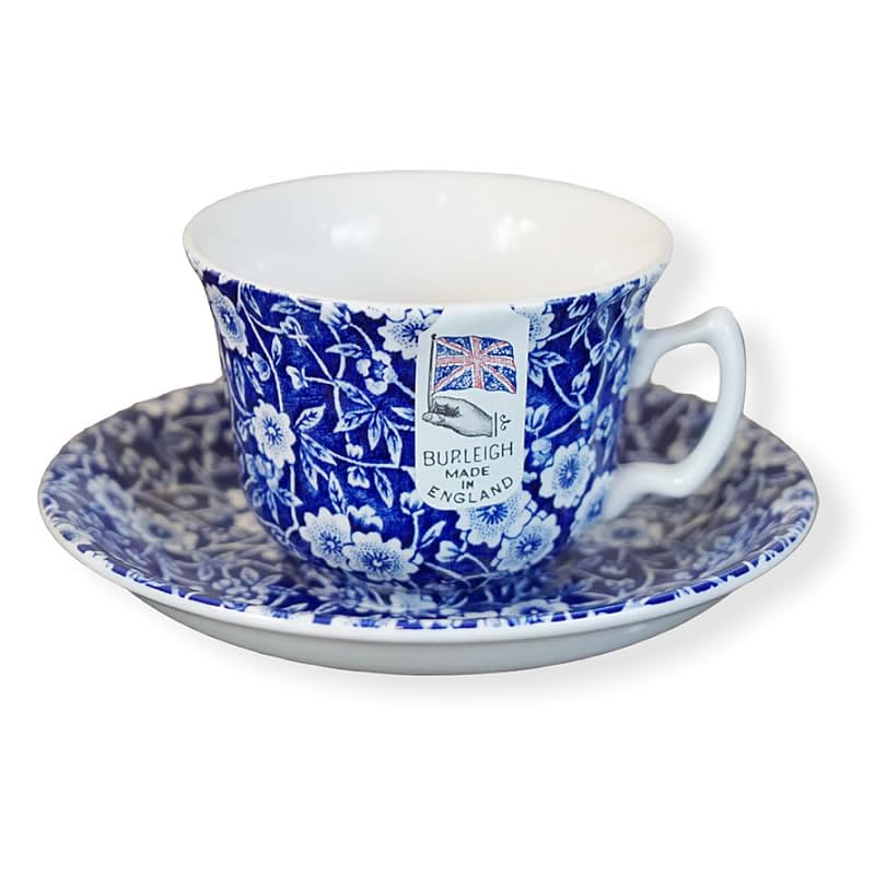 Amazon | Burleigh バーレイ社 ブルーキャリコ カップ&ソーサー 220ml