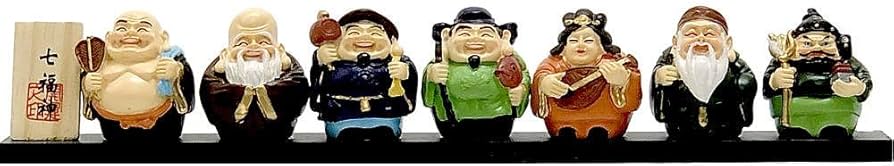 Amazon.co.jp: 開運 七福神 置物 セット 37.5cm x 5cm x 6cm 縁起物